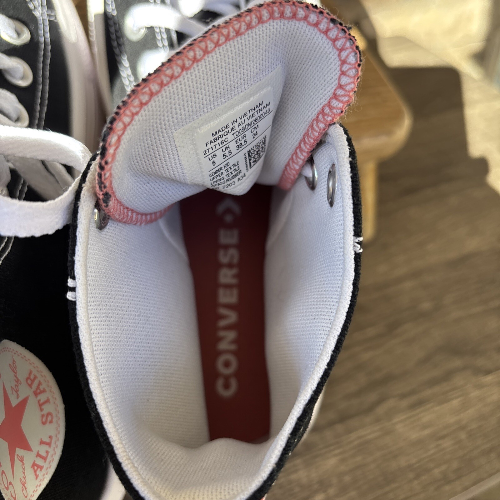 Converse Chuck Taylor All Star Move Platform in Black, White & Pink. Kids Size 6 thumbnail 12