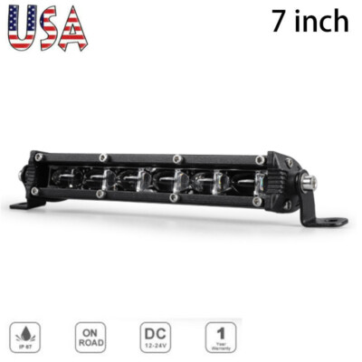 7inch 30W LED Work Light Bar Slim Single Row Driving Truck SUV ATV Spot Fog Lamp