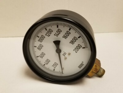 WIKA - 212.20 - 4'' Plain Case - 0-2000 psi Pressure Gauge