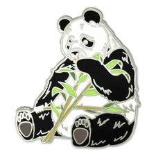PinMart's Cute Panda Bear Eating Bamboo Animal Enamel Lapel Pin