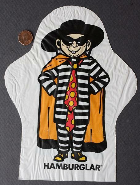 1979 McDonald's Hamburglar character diecut vinyl bag puppet