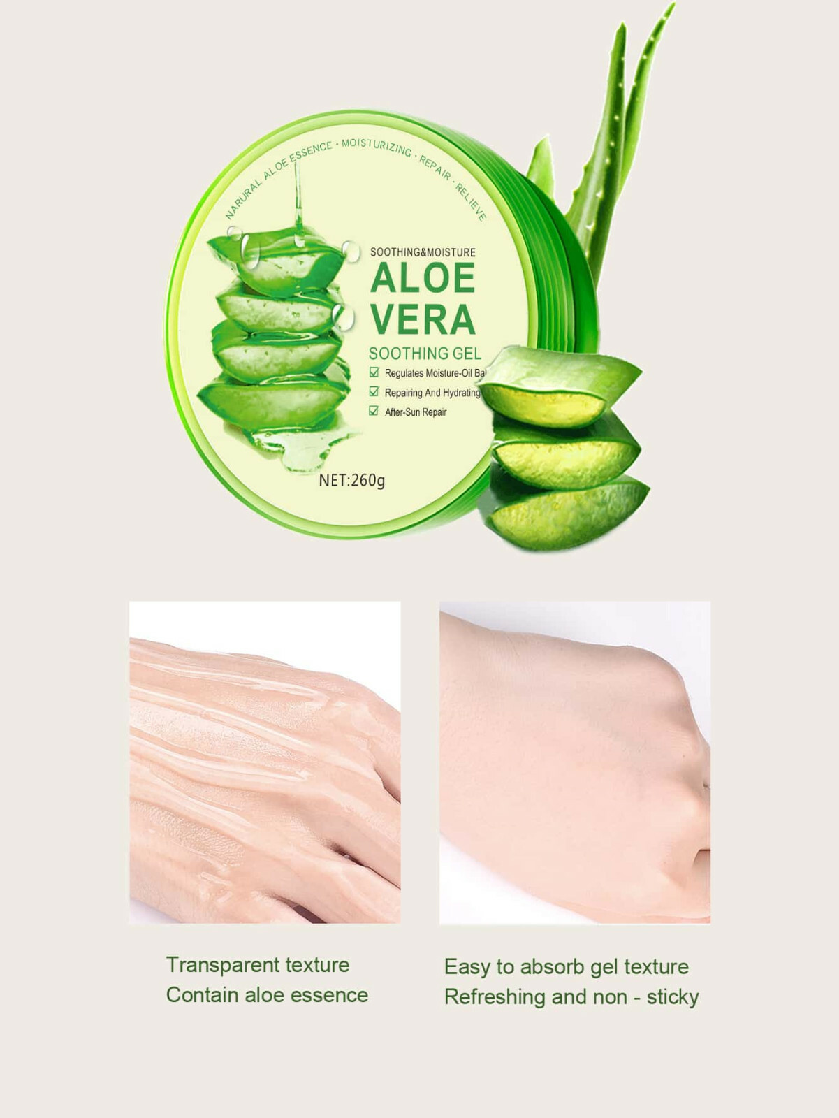 NATURE REPUBLIC  Soothing & Moisture Aloe Vera 92% Soothing Gel 300Ml (2Ea) Set Cosmetic Sets, Stylevana - Image 2