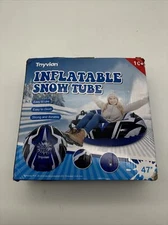 Toyvian Snow Tube 47Inch Inflatable Snow Sled for kids, blue