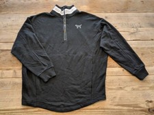 PINK Victoria’s Secret Black Dog Logo SMALL Varsity Half Zip Sweatshirt Pullover