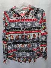 No Boundaries Grey Plush Hoodie Pullover Red Fox Let It Snow Choose Size