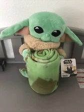 BABY YODA The Mandalorian Child Star Wars Pillow & Fleece Throw Blanket 40"X 50"