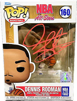 スポーツ Funko Pop Dennis Rodman Autographed Dennis Rodman Signed Autographed Funko POP Figure 160 JSA