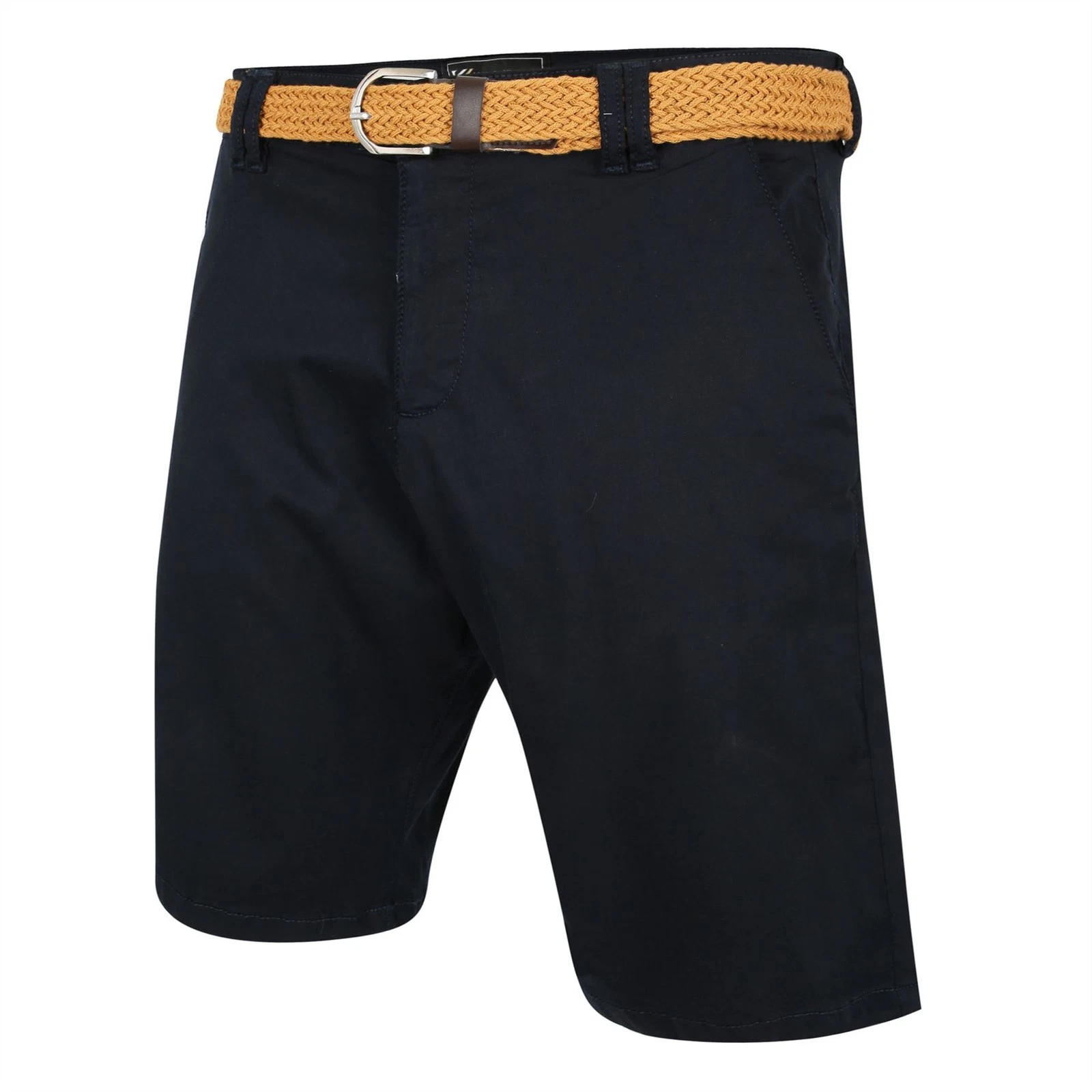 Kam Belted Oxford Stretch Chino Shorts For Men in Burgundy, 40W-60W