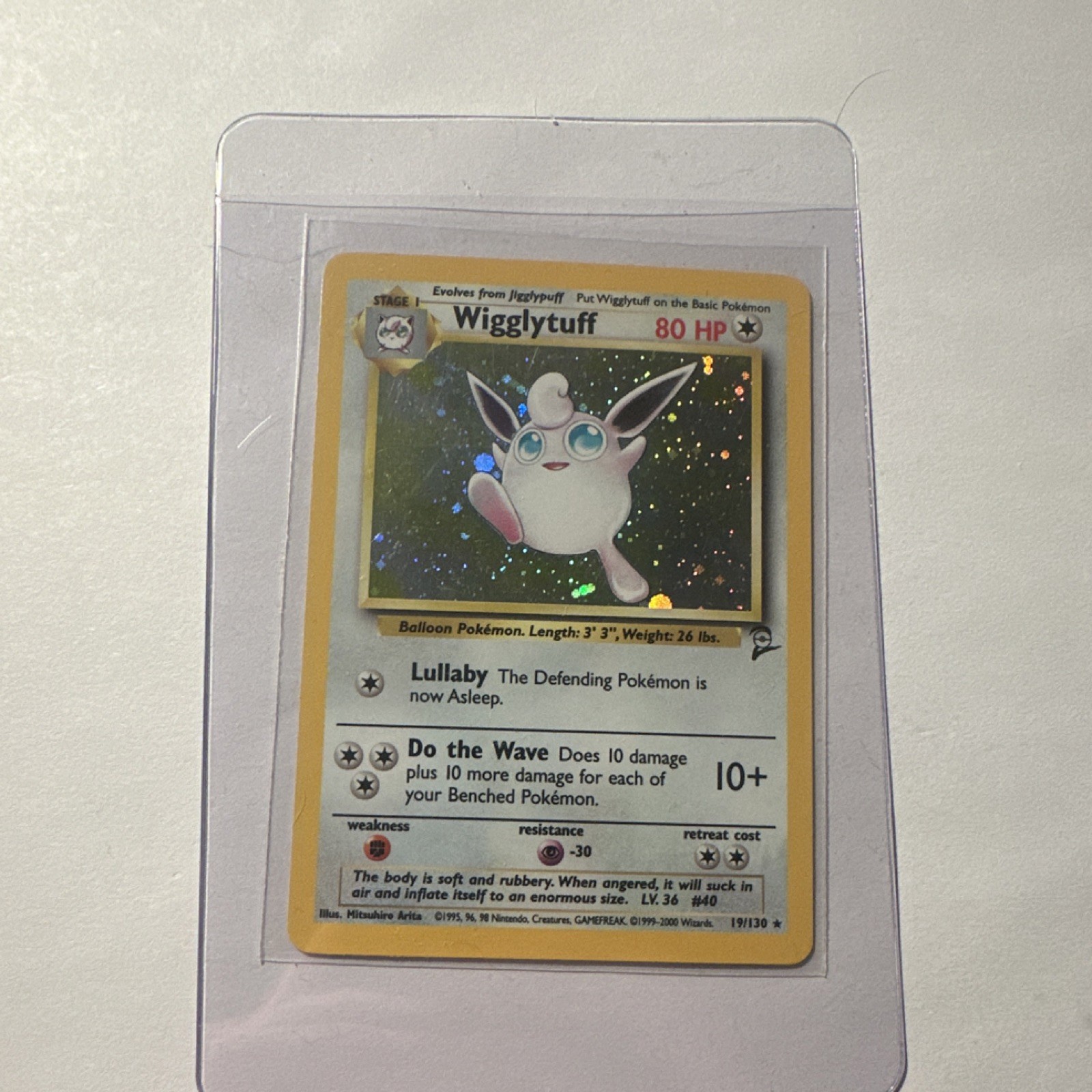 The Pokémon Company Wigglytuff 19/130 Base Set 2 Holo Rare 80HP Pokémon Card