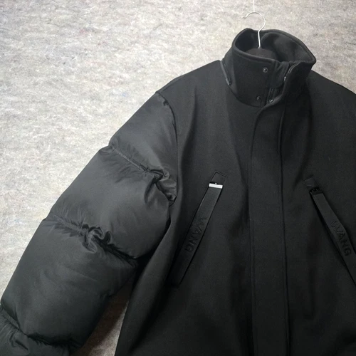 Alexander Wang x H&M Black Neoprene Parka Coat Mens Size S *no hood* image 10