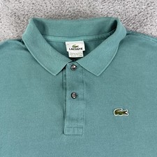 Lacoste Polo Shirt Mens 2XL Green Pique Cotton Short Sleeve Croc Logo Classic