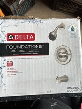 Delta Foundations Single-Handle Tub and Shower Faucet Brushed Nickel,  Valve