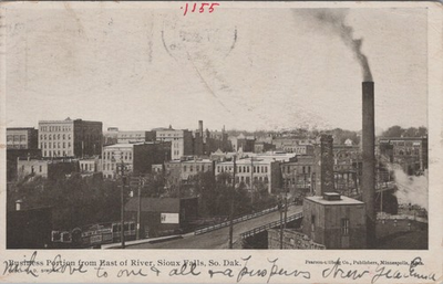 #ad Business Portion from East of River Sioux Falls South Dakota 1906 Postcard $14.95