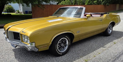 1971 Oldsmobile 442 Convertible Rare Saturn Gold Restored Factory A/C