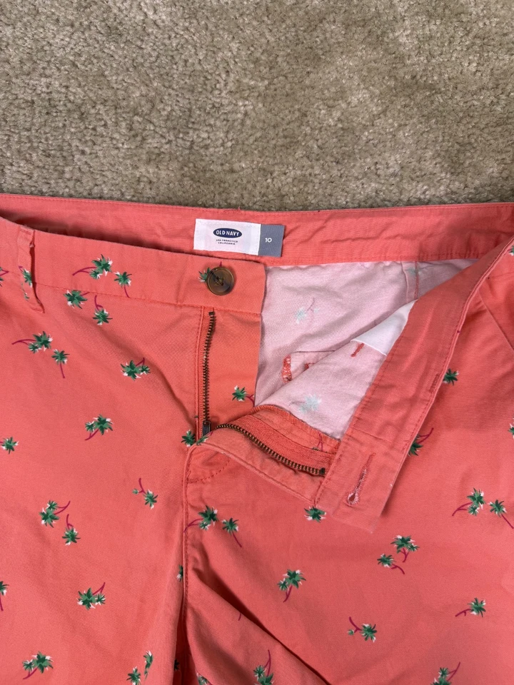 Pantalones Cortos Para Mujer Old Navy Coral Con Palmeras Talla 10 Verano Tropical E388 Foto 2 de 4