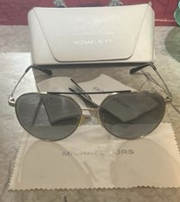Michael Kors MK 1041 Aviator Sunglasses Gold Metal Frame Gray Tinted 135mm