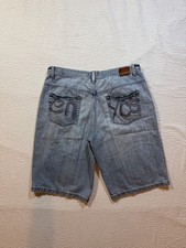 Vintage Y2K Enyce Jean Shorts Baggy Mens Size 40 Embroidered Streetwear Jorts