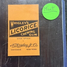 vintage Wrigley’s Licorice Chewing Gum wrapper - one stick - Mint