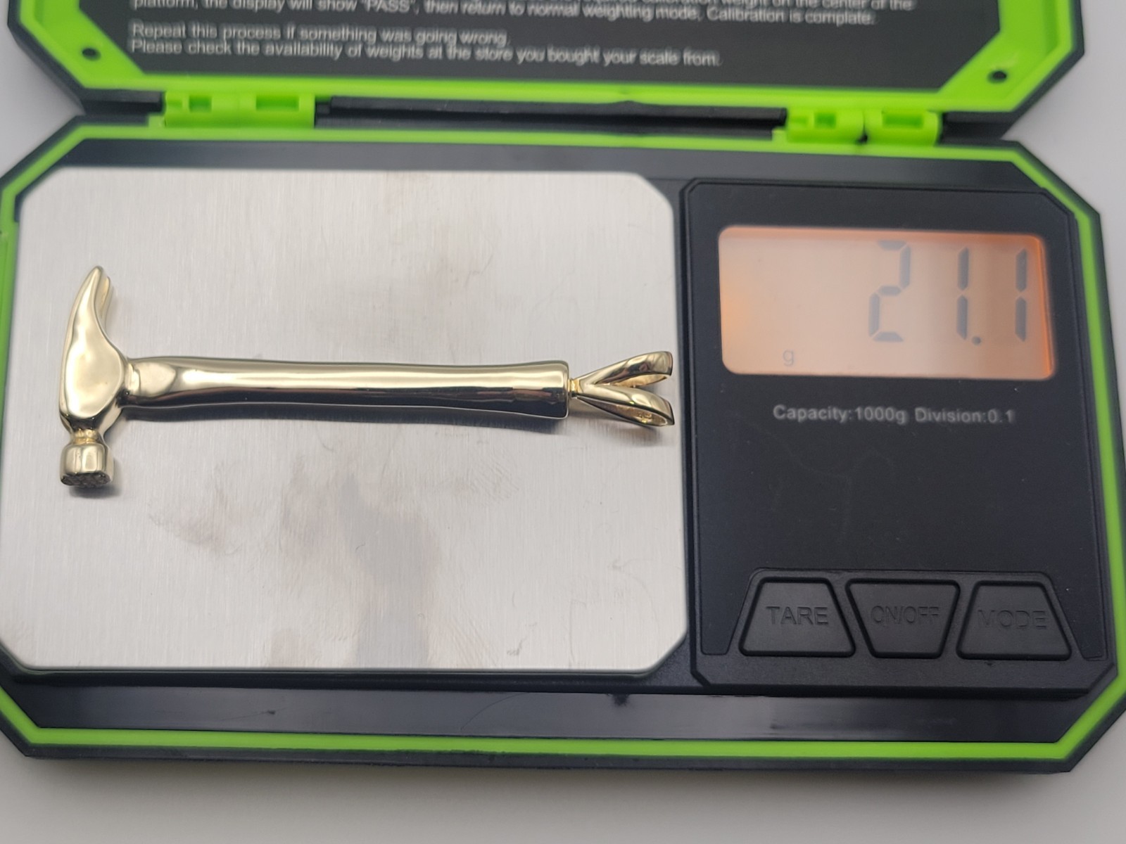 14k Large Custom Made Solid Hammer Yellow Gold Me… - image 4