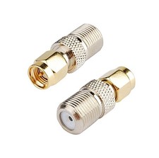 DHT Electronics 2pcs RF coaxial Coax Adapter SMA Male to F Female gold
