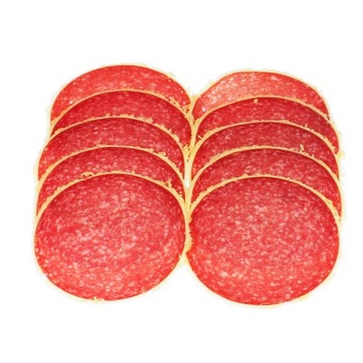 (29,90  /kg) Salami 1a Käsemantel, Cervelatswurst mit Käserand