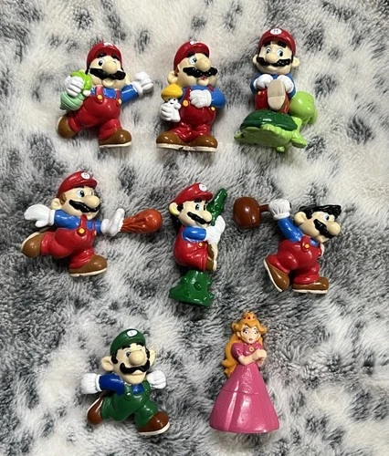 1989 Set Of 7 Applause Nintendo Super Mario Bros Figures 80s Vintage 2” NES Lot