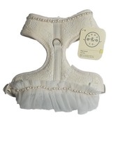 Bond  Co. White Tutu And Pearl Medium Dog Harness Medium Neck 14-16 Chest 16-24