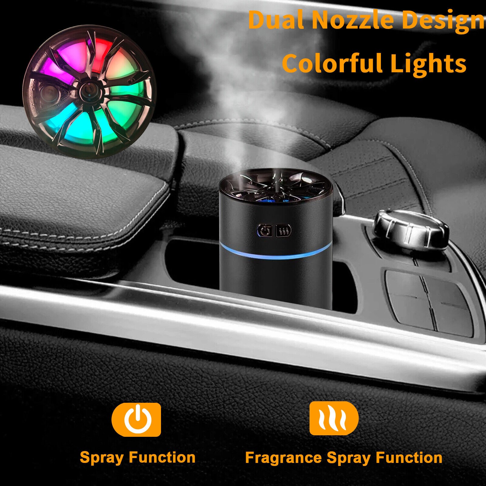 New 300ml Waterless Essential Aroma Oil Diffuser Ultrasonic Car Air Humidifier-