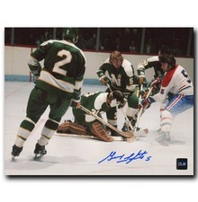 Guy Lapointe Montreal Canadiens Autographed Shooting vs. North Stars 8x10 Photo