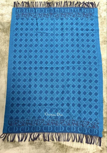 Authentique écharpe bleue Christian Dior logo marque hiver saison décontractée du Japon