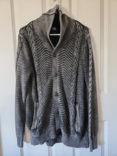 Rock Republic Men's XL Cardigan Sweater Buttons Front Gray