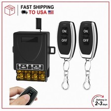 30A 12V Wireless Remote Control Switch Kit - Heavy Duty Relay with 2 Remotes, 32