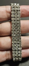 3 Row Wedding Party Crystal Rhinestone Stretch Bracelet