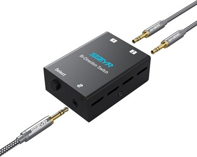 Audio Switch 3.5mm Bi-Direction Switch, Stereo Audio Switcher 2 in 1/1 in 2 O...