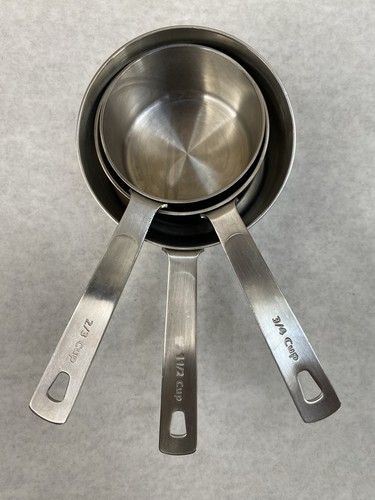 Williams-Sonoma 18/10 Stainless Steel Measuring Cups Set of 3: 1 1/2, 3/4 & 2/3