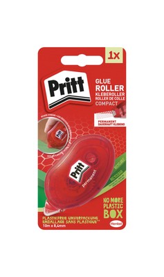Pritt Kleberoller Compact, permanent, 10m Länge, sofortige Klebekraft, für Papie