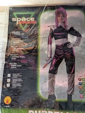 Adult Halloween Space invaders Purpella costume cosplay jumpsuit w/ belt size S