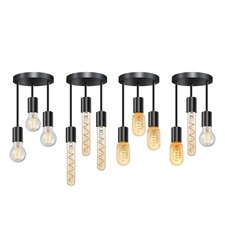 Modern Ceiling Lights Hanging 3 way Industrial E27 Pendant Light Retro Lamp UK