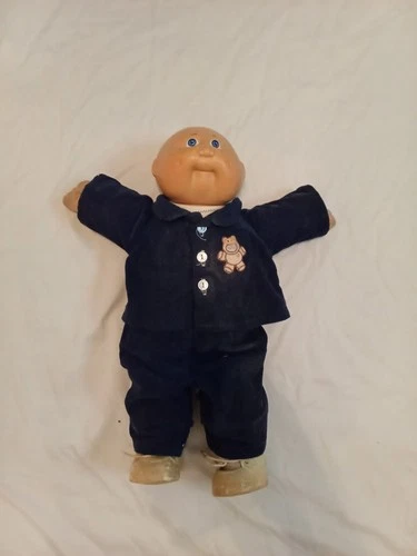 Coleco Cabbage Patch Kids Doll 1982 Corduroy Outfit With Teddy Bear & Both Shoes