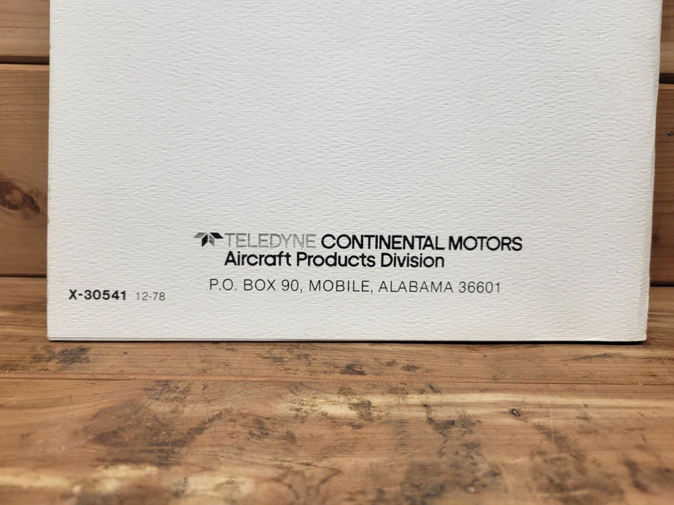 Continental Aircraft Engine 1978 TSI0-360E y F & LTSI0-360E manual de mantenimiento Foto 3 de 4