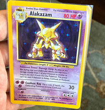 alakazam pokemon card holo ex Strange Hacking Your opponents Active Pokemon is now Confused 1999 Holo Alakazam Pokmon Base