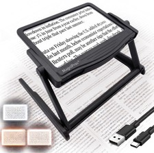 5X LED Page Magnifying Glass, Detachable Stand, 3 Color Modes