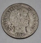 1912 D Barber Dime 90% Silver, 100+ years Old As Shown  BD113