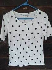 Loft Blouse size XS women black and white
