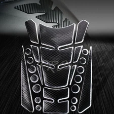 24PC Vinyl Customize Fuel/Gas Tank Pad Decal Guard Protector Black+Chrome Silver