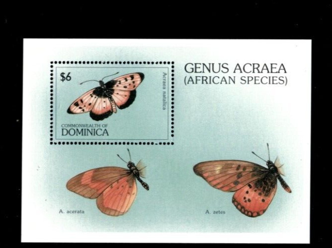VINTAGE CLASSICS Dominica 1997- Butterflies- Souvenir Stamp sheet Scott 1916 MNH