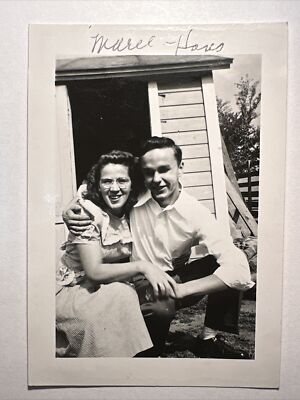 Maree Hans Loving Farm Couple Sweethearts Rural Vernacular VINTAGE PHOTO