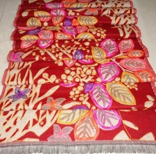 Red shawl Women Wrap Kashmiri Embroidered Wool Pashmina elite stole floral art