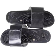 Electric Conductive Massage Slippers Black Foot Muscle Massage Shoes Health Care