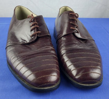 RODOLFO VALENTINO Mens Cap Toe Dress Shoes Burgundy Leather Size 9.5D Spain